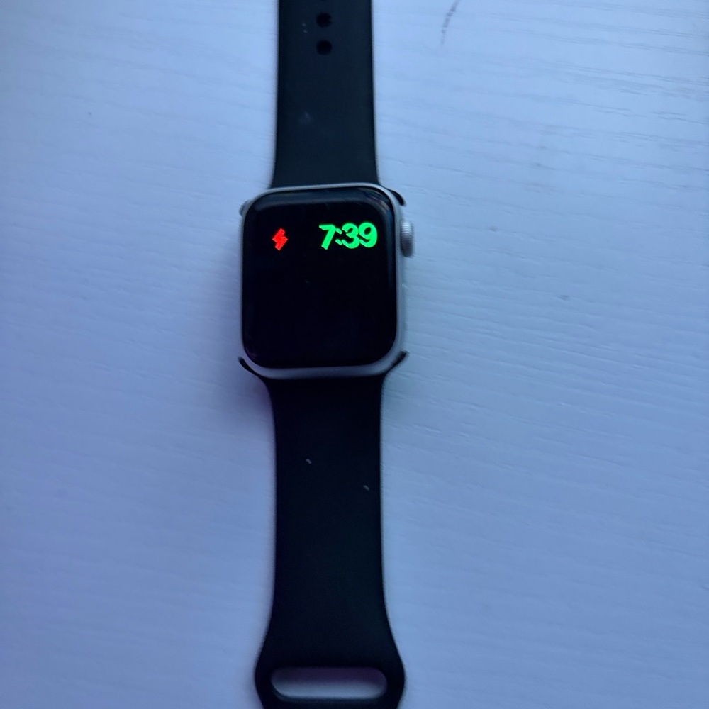 Apple Watch with Black Sport Band - Silver Case
